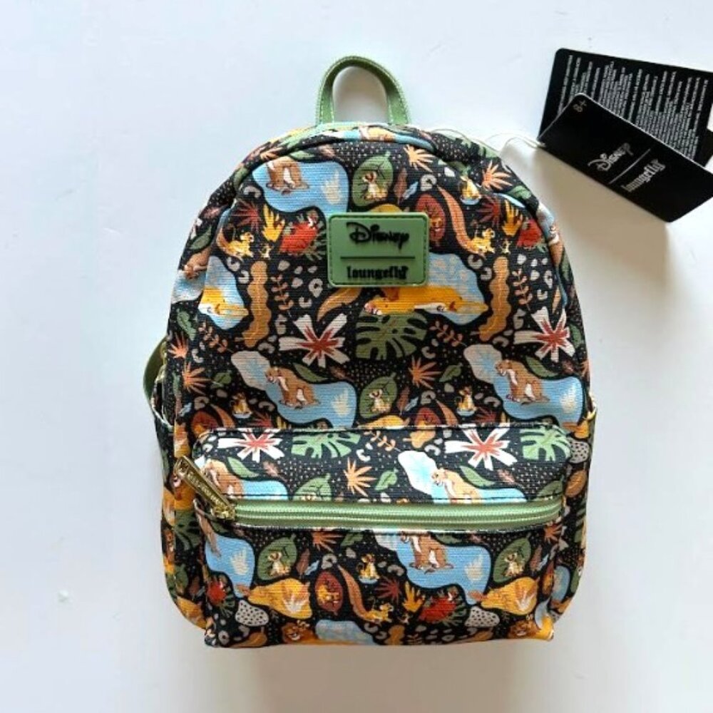 Loungefly Disney Lion King 30th Anniversary All-Over Print Canvas Mini Backpack - Picture 6 of 9